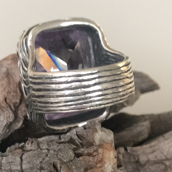 Silpada Lavender Fields purple zirconia rectangle ring R2001 - Picture 5 of 7